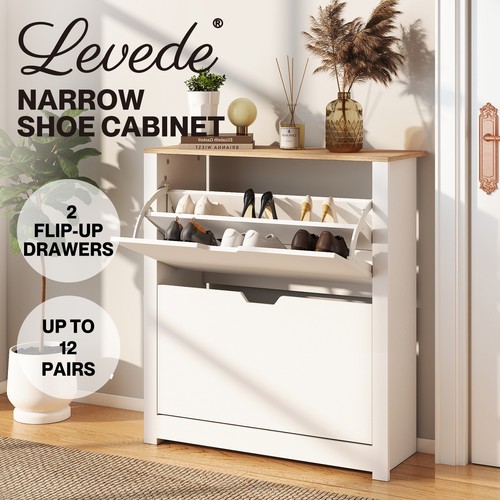 Levede shoe cabinet - cabinet, white