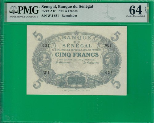Senegal francs 1874 a1r - senegal, 5