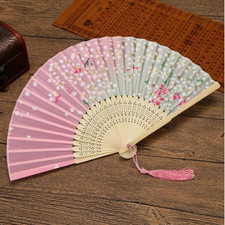 Folding fan hand held - folding, silk