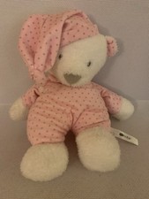 Chad Valley Pink & White Teddy Bear Soft Plush Toy 10"