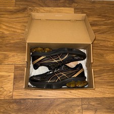 Mens Asics Gel Kinetic Fluent Trainers UK 8.5 Black Gold - New In Box - Rtp £180
