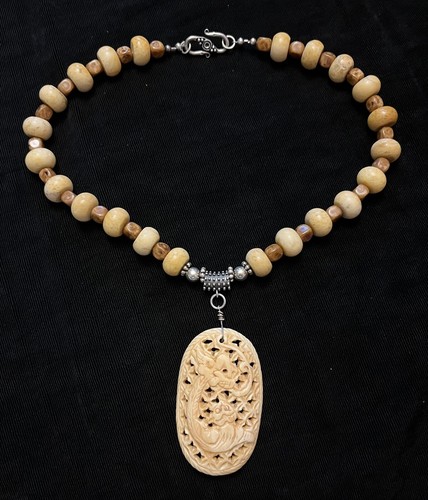 Chinese jade ivory fish carved - ivory,