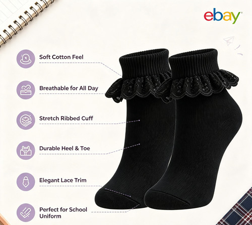 Girls frilly lace trim - girls,