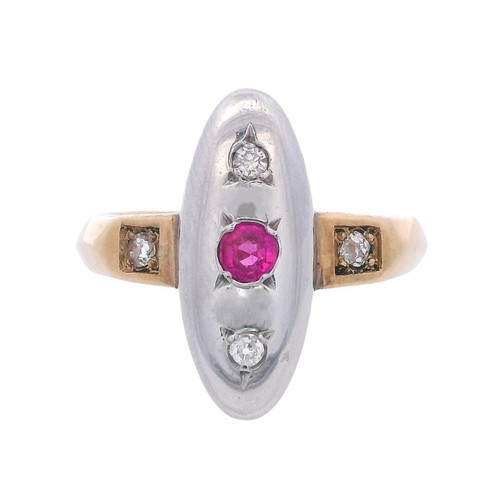 Art deco 18kt - &, platinum