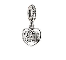 30 30th Birthday Charm for bracelet s925 925 Sterling Silver Gift 
