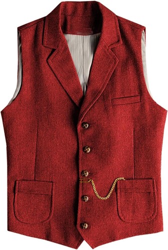 Mens tweed waistcoat vest - tweed,
