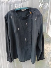 Jobis Women's Silk Blouse Black Size 40 See Photos