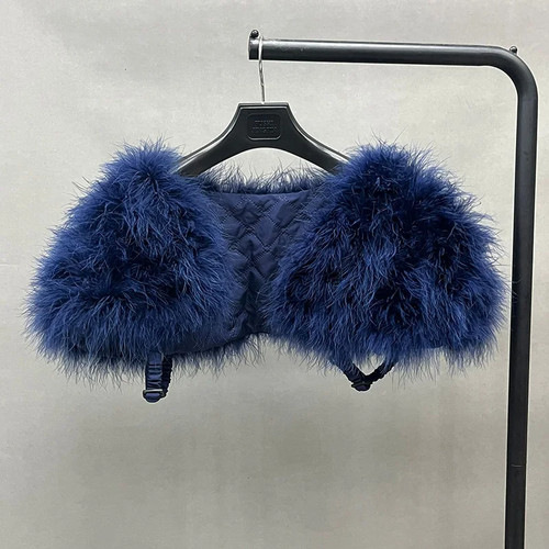 Fur women shawl - shawl, ostrich