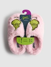 Grinch Pink Mule Slippers Faux