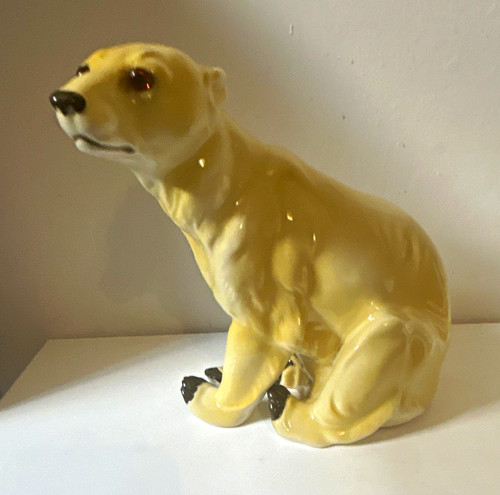 Ceramic polar bear figurine - ceramic,