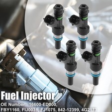 4 Pcs 16600-ED000 Fuel Injector for Nissan Versa Micra Tiida Qashqai 07-13