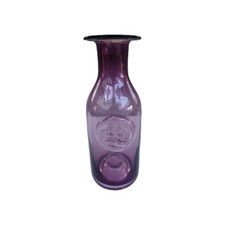 Dartington Tall Amethyst Pansy Flower Bottle Vase Crystal Glass 26.5cm