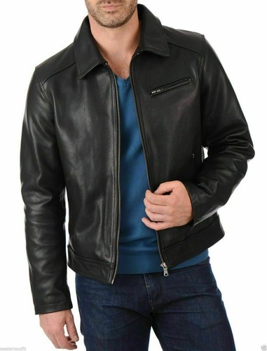 Men leather jacket - men's,