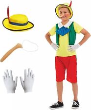 Boys Wooden Boy Costume S - XL Kids Fairytale Pinocchio Fancy Dress Book Week