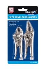 2 PIECE MINI LOCKING PLIERS SET MOLE GRIPS 100MM CURVED 125MM LONG NOSE 06525