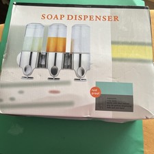 Triple Soap Dispenser Chrome and Grey Boxed unused