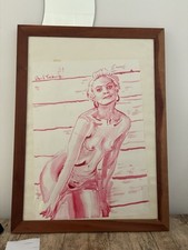 EROTIC NUDE  LARGE ORIGINAL WATERCOLOUR  PAINTING  BY DAVID TALLBERG