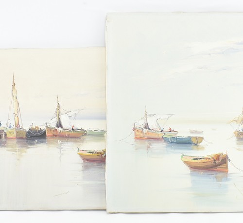 Vtg signed canvas acrylic - signed,
