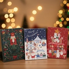 Luxury Pack of 3 Christmas Advent Calendars with Milk Chocolate 24 Days Countdow