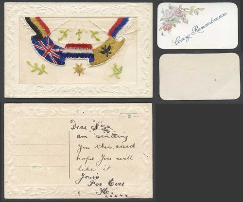Ww1 silk embroidered old - ww1,