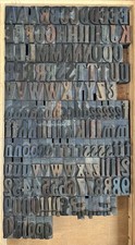 Wooden Letterpress Type Wood Poster Type Printing Complete Fount 8 Line 34mm #1