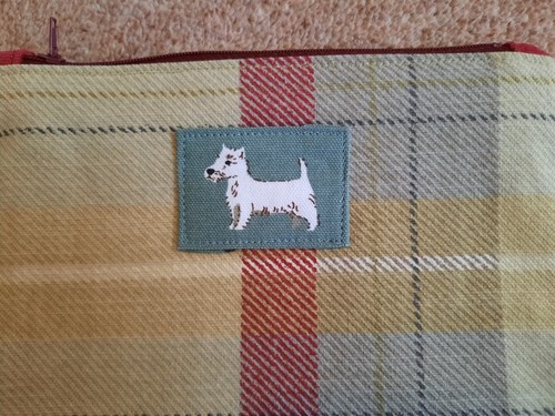 Westie dog zipper bag check - westie, on