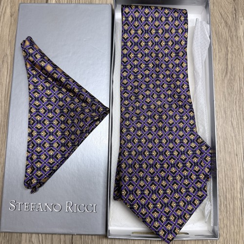 Stefano ricci purple silk - silk, tie