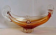 Vintage Orange Glass Gondola