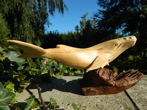 Wooden whale carving hand - whale,