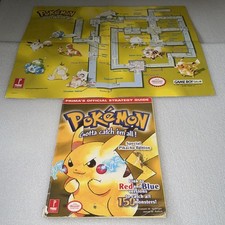Pokemon Yellow official prima Strategy Guide Book with poster map acceptable 