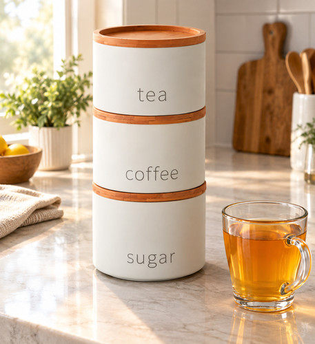 3pcs round tea coffee sugar - 3pcs,