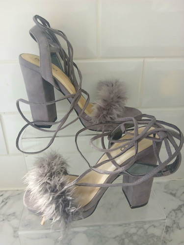 Boohoo grey faux - faux, suede