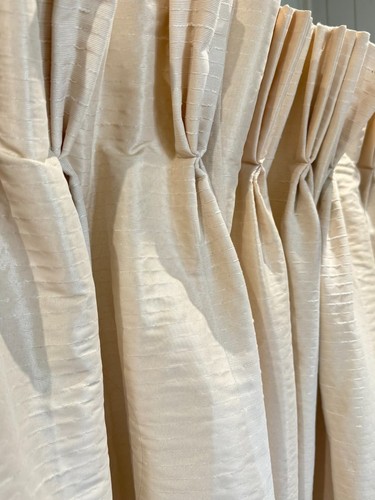 Satin champaign cream curtains - champaign,