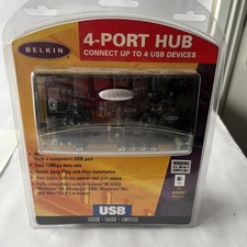 Belkin USB 4-Port Hub F5U021 EU 2-Pin Plug - Brand New & Sealed (D4)