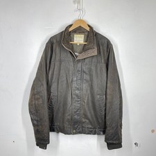 Fat Face Wax Jacket Mens L Brown Farm Country Shooting Utility Chore Field