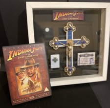 Indiana Jones Last Crusade Cross of coronado prop in frame & DVD 