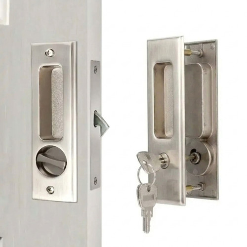 Sliding door lock latch - door, with