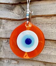 Orange Evil Eye, Fused Glass