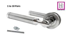 Door Handle Heavy Duty Modern Serozzetta style Lever Handle On Rose Chrome Satin