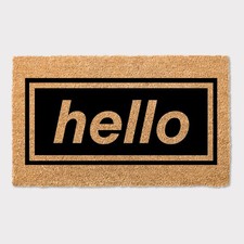 Hello Oasis Fan Door Mat Handpainted Welcome Doormat Indoor Outdoor Custom Rug