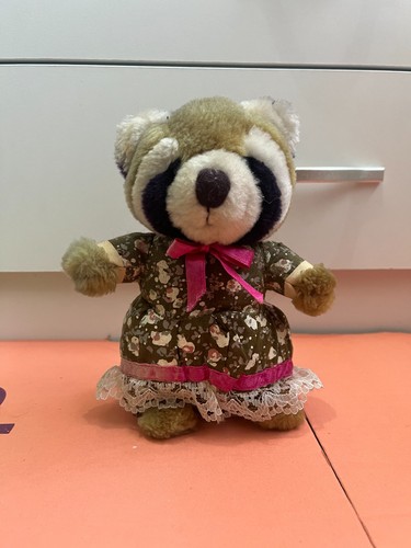 Raccoon dress soft toy - raccoon,