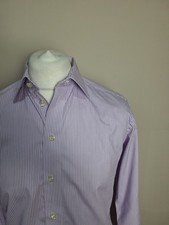 Eton Shirt Purple Striped 16" Contemporary Fit Double Cuff