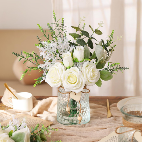 Faux flowers with vase - faux,
