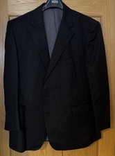 DAKS London Charcoal Pinstripe Suit 48S Jacket 46R Trousers - Beautiful Item