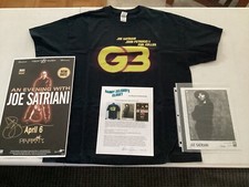 JOE SATRIANI AUTOGRAPHED POSTER AN PHOTO , AN G3 EVENT T SHIRT     COA