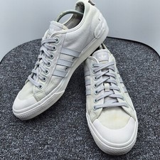 Adidas Nizza Canvas Trainers Pumps UK Size 11 EU 46 US 11.5 Men's Grey Lace Up R