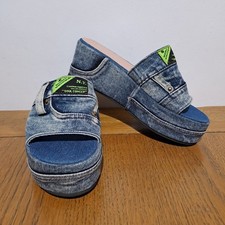 Women’s Denim Platform Sandals MeiSiLe Slides EU 42 UK 7 ( 8 )