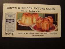 BROWN & POLSON  PAISLEY RECIPE PICTURE CARDS #6 BAKING  BISCUITS CAKES COOKING