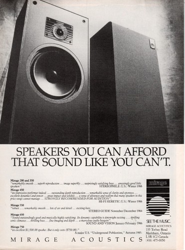Mirage speakers original - speakers,