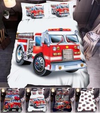 Firetruck Quilt Duvet Cover